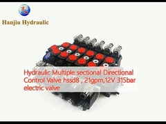 هیدرولیک چند بخش کنترل جهت hssd8 ، 21gpm، 12V 315bar شیر الکتریکی