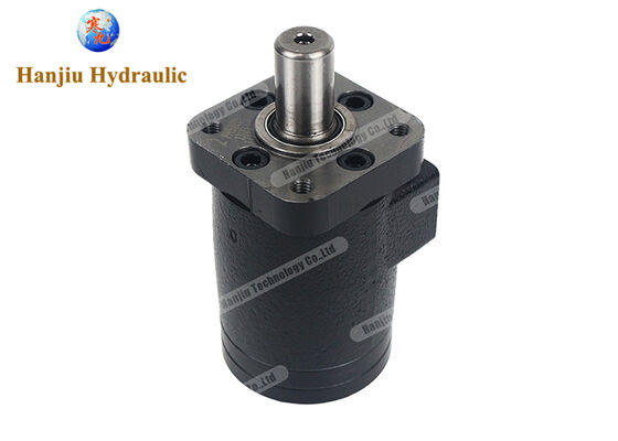 Hanjiu BMPH-50-H4-R-S 50cc ( 3.15Cu") Hydraulic Motor with 4 bolt squre mounting and Key shaft，Continuous torque output, stable operation, and rapid response.