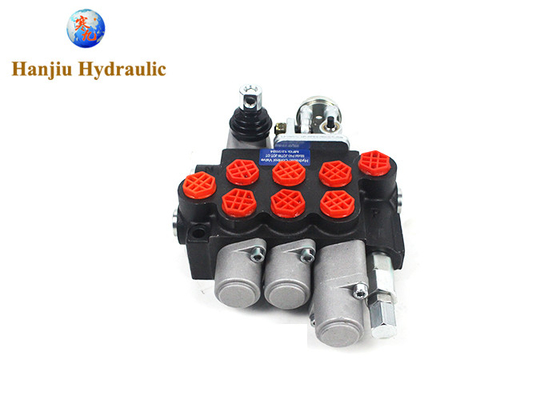 دریچه کنترل جهت یک بلوک 40 L/Min 11GPM 3 اسپول 4 موقعیت Double Actiong + joystick