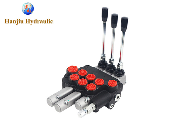 03P80 دستی 3 راه دریچه کنترل جهت هیدرولیک OEM Spring Return Detent Floating Function